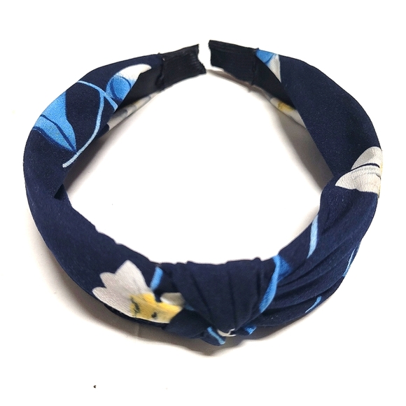 Knotted Headband Blue Floral - Picture 1 of 5